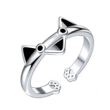  Cute cat finger rings enamel animal adjustable rings