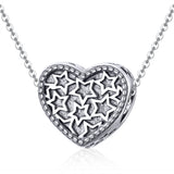 S925 Sterling Silver Oxidized heart shape Star Charms