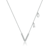 925 Sterling Silver Alphabet Pendant Necklace Precious Jewelry For Women