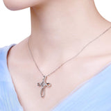 S925 Sterling Silver Fashion Personality Cross Smart Pendant Necklace Female Jewelry Cross-Border Exclusive