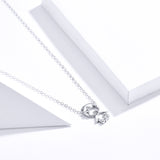 S925 Sterling Silver Baby Pendant Necklace White Gold Plated Zircon Necklace