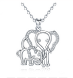elephant cub Pendant Animal CZ Necklace 