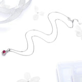 Romantic 925 Sterling Silver Red Rose Flower Necklaces Pendant for Women Girlfriend Gift Sterling Silver Jewelry