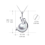 Round Big Pearl Necklace Mermaids Ocean Silver Design Necklace