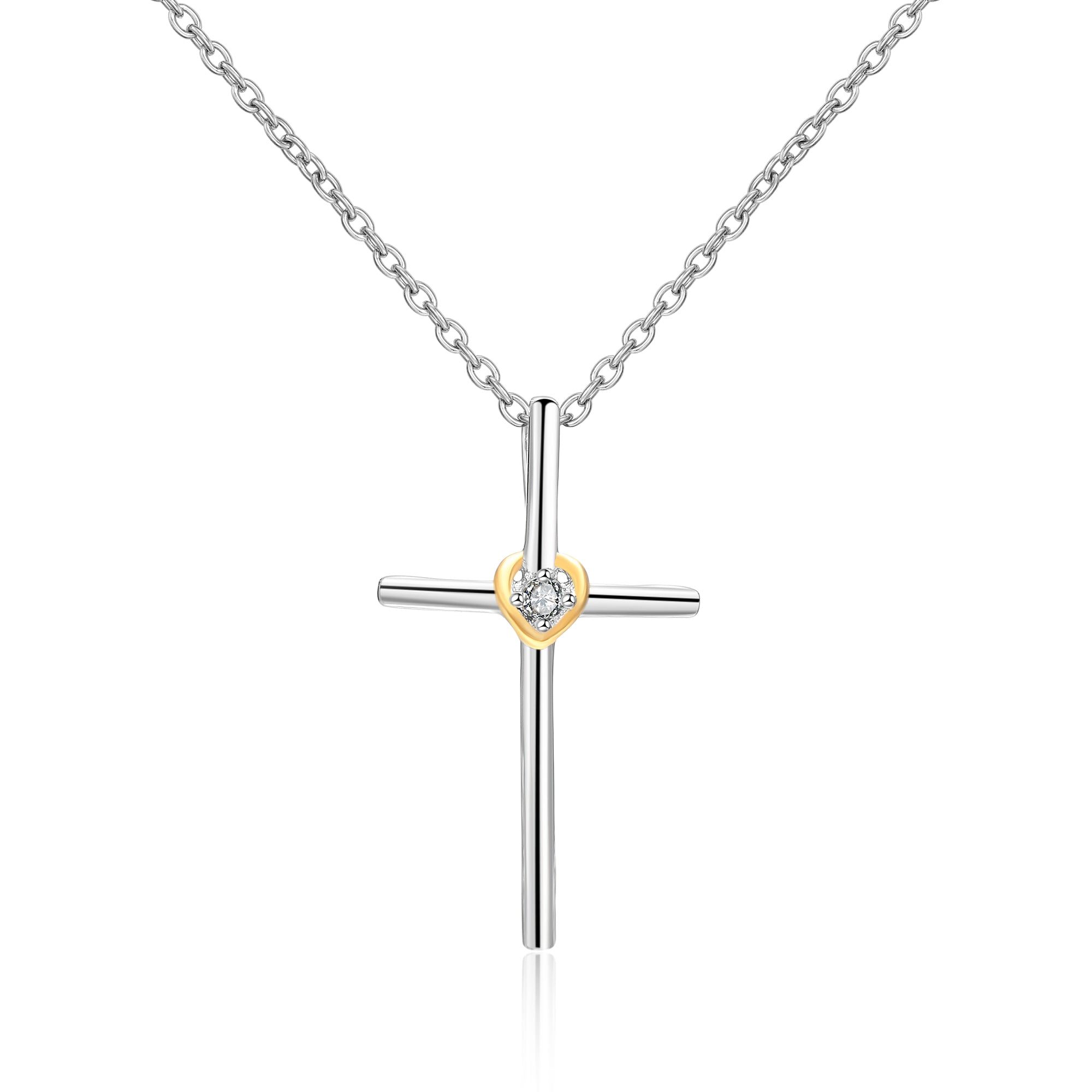 For Girl Friend Gifts Gold and Rhodium Plated Wholesale Custom Cross Necklace