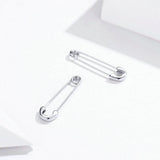 925 Sterling Silver Simple Paper Clip Stud Earrrings Precious Jewelry For Women