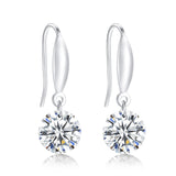 Multicolor crystal zircon S925 simple classic sterling silver earrings