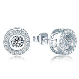 Japanese And Korean Version Of S925 Sterling Silver Round Creative Micro-Set Earrings Women Fashion Temperament Jewelry