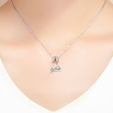 S925 Sterling Silver Oxidized Zirconia Cat Safety Chains Charms