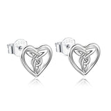Celtic Knot Loving Earrings Heart Shape Hollow Fashionable Jewelry Women