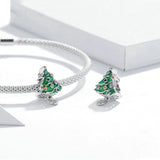 925 Sterling Silver Christmas Tree For  DIY Bracelet  Fashion Jewelry For Gift