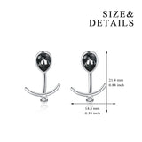 Moon Stud Earrings Black Bright Crystal Women Favorite Earrings Designs