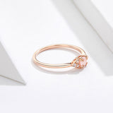 S925 sterling silver opal ring rose gold plated cubic zirconia glass ring