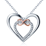 Latest Design Infinity Heart Pendant Necklace Cubic Zircon Necklaces for Women