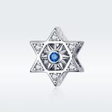 S925 sterling silver white gold-plated zircon shining star charms