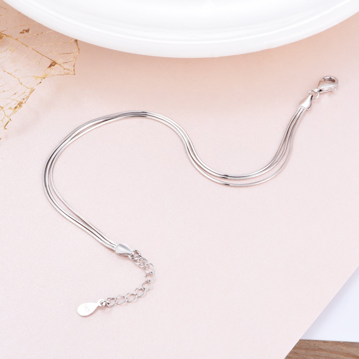 Multi-Strand Chain Bracelet Adjustable Length Silver Extension Chain Bracelet