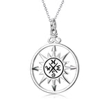 Necklace Gifts for Women, Graduation Sterling Silver Compass Necklace, Retirement Jewelry,