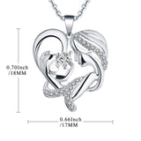 S925 Sterling Silver Personality Mother'S Love Micro-Inlaid Geometric Pendant Necklace Female Jewelry Cross-Border Exclusive