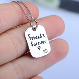 Engraved Tag Necklace Friends Forever Smile Face Necklace