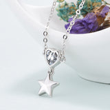 Beautiful Fairy Necklace Bright Heart and Stars Perfect Necklace