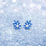 Silver Snowflake Drop Earrings for Women, 925 Sterling Silver Pearl Cubic Zirconia Drop Earrings Gift for Women