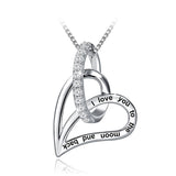 S925 Sterling Silver Creative Geometric Love Necklace Female Jewelry Clavicle Chain Pendant Cross-Border Special