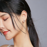 925 Sterling Silver Little Bird Stud Earrings for Girlfriend Noble Wedding Statement Jewelry