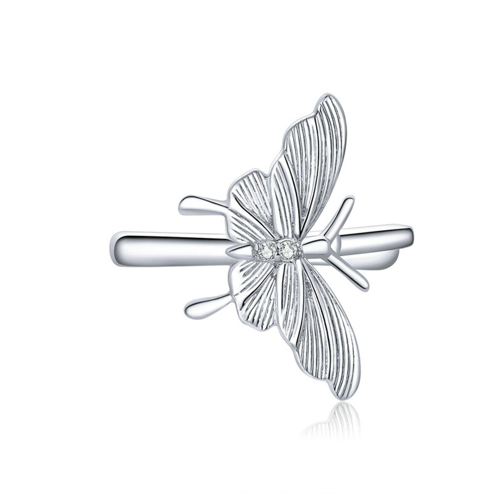 925 Sterling Silver Vivid  Butterfly Ear Clips Earring Fashion Jewelry For Women