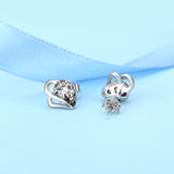 Korean Style  Real Silver Rhodium Plated Water Drop Zircon Stud Earrings