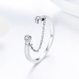 S925 sterling silver cute smiley face ring oxidized zircon ring