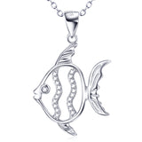 Cute Animal Fish Shaped Necklace Fashion 925 Sterling Silver Girls Jewelry For Gifts