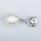 vintage white pearl earring fashion earrings silver with heart earrings