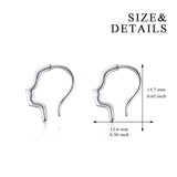 Human Face Shape Earrings Rhodium Plating Head Profile Silver Earrings
