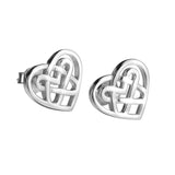 Silver Love Heart Knot Stud Earrings Jewelry Women's, Earrings