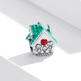 925 Sterling Silver Warm Family Beautiful House Beads Precious Jewelry For Women