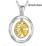 925 Sterling Silver Lucky Clover Pendant Necklace Good Luck for you Elegant Fashion Jewelry for Valentine's Day Gift