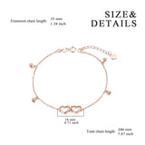 18K Gold Fashion Wild Double Heart Bracelet Elegant Ladies Jewelry