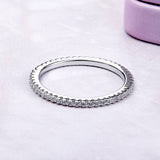 S925 Sterling Silver Fashion AnnualRing White Gold Plated Zircon Ring
