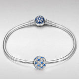 Mothers Day Charms Gifts Stars 925 Sterling Silver Blue Bead Charms Fit for Bracelet&Necklace Gifts for Her