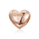 Silver Rose Gold Plated Zircon Forever Love Charms