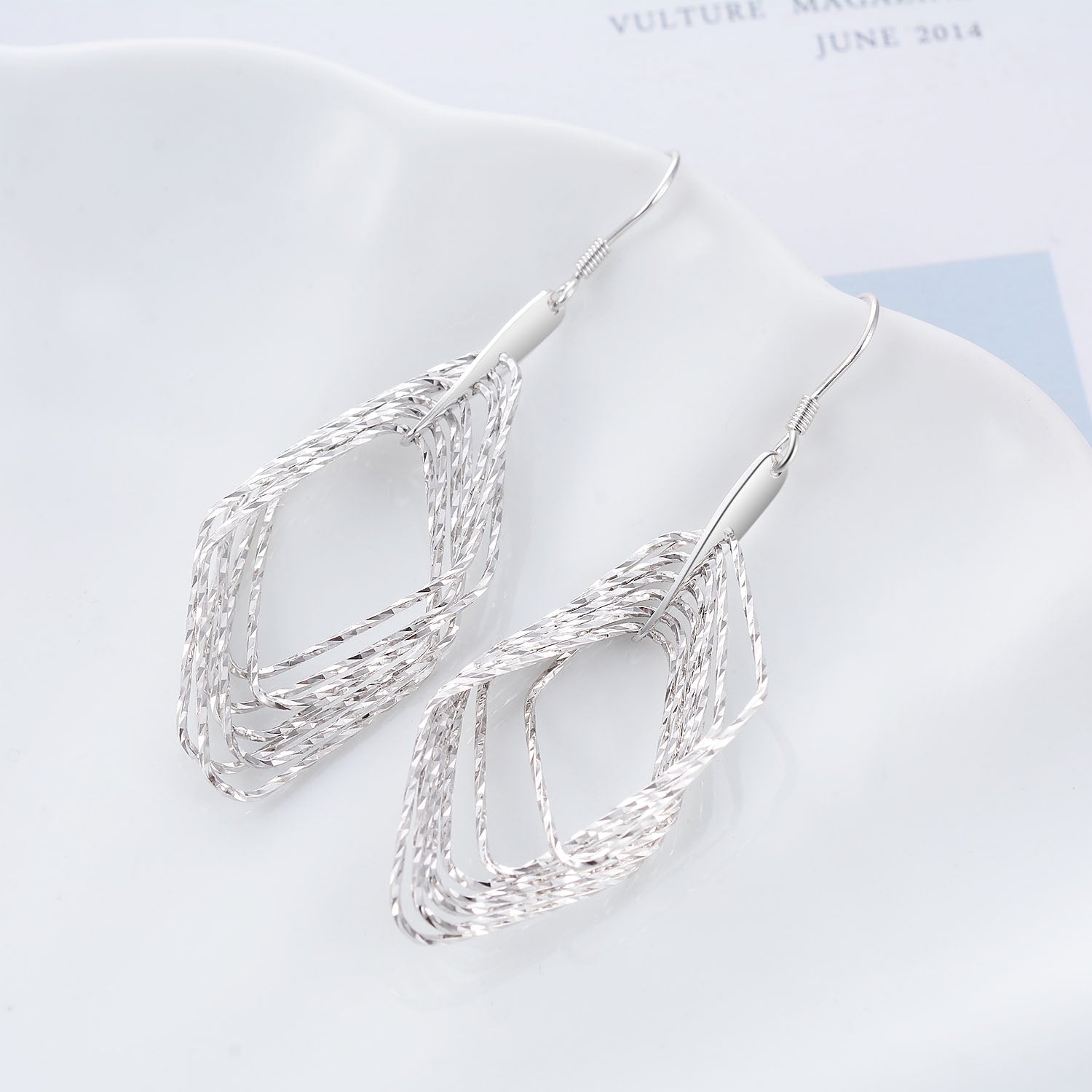 Geometric Rhombus Drop Pendant Earrings For Elegant Women Jewelry