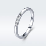S925 Sterling Silver White Gold Plated cubic zirconia ring