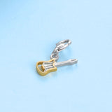 S925 Sterling Silver Sub-Tone Guitar Music Element Accessories Female Charms