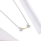S925 Sterling Silver Awareness Pendant Necklace White and Gold Plated Necklace