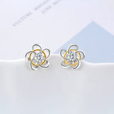 Gold And Silver Flower Earrings Stud Earrings Design High Quality Jewelry