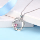 High Quality simple 925 Sterling Silver Round Zircon Infinity Love Necklace for Women