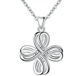 Four-leaf clover Celtic knot S925 sterling silver necklace Pendant
