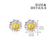 Daisy Earrings Sunflower Plant Two-color Plating Silver Earrings Wholesale