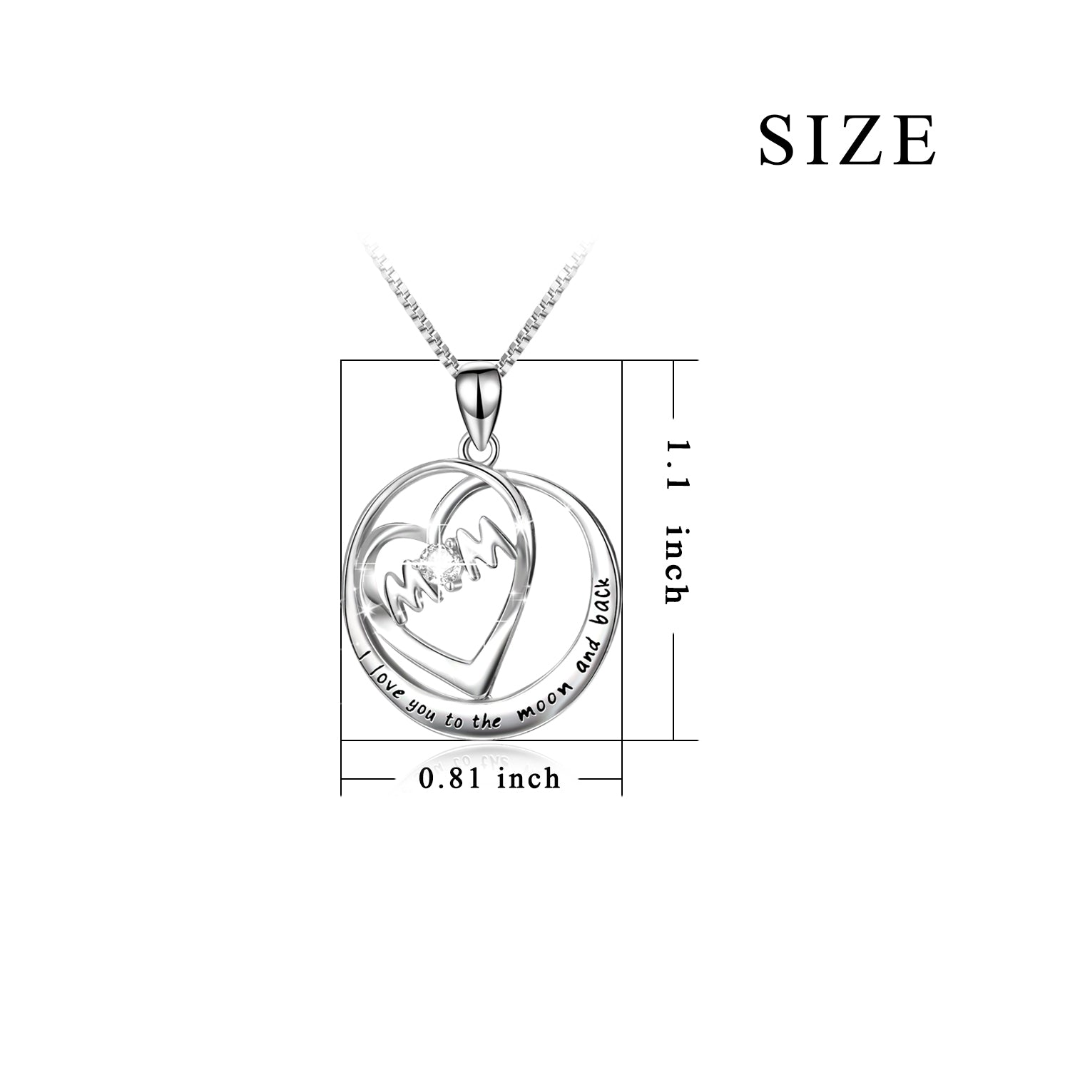 Special Designs Heart Zircon Wedding 925 Silver Necklace for Women