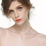 Long Bar Zirconia Necklace Chain Simple Cheap Luxury Necklace